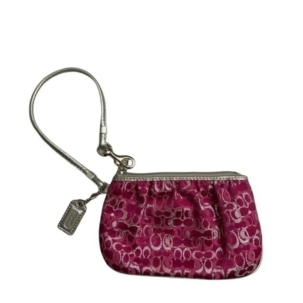COACH vintage y2k pink silver optic wristlet